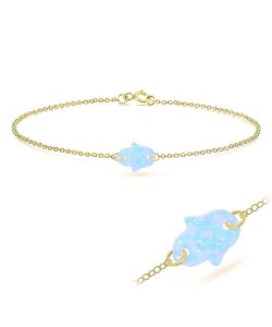 Light Sapphire Opal Silver Bracelet BRS-237A-GP